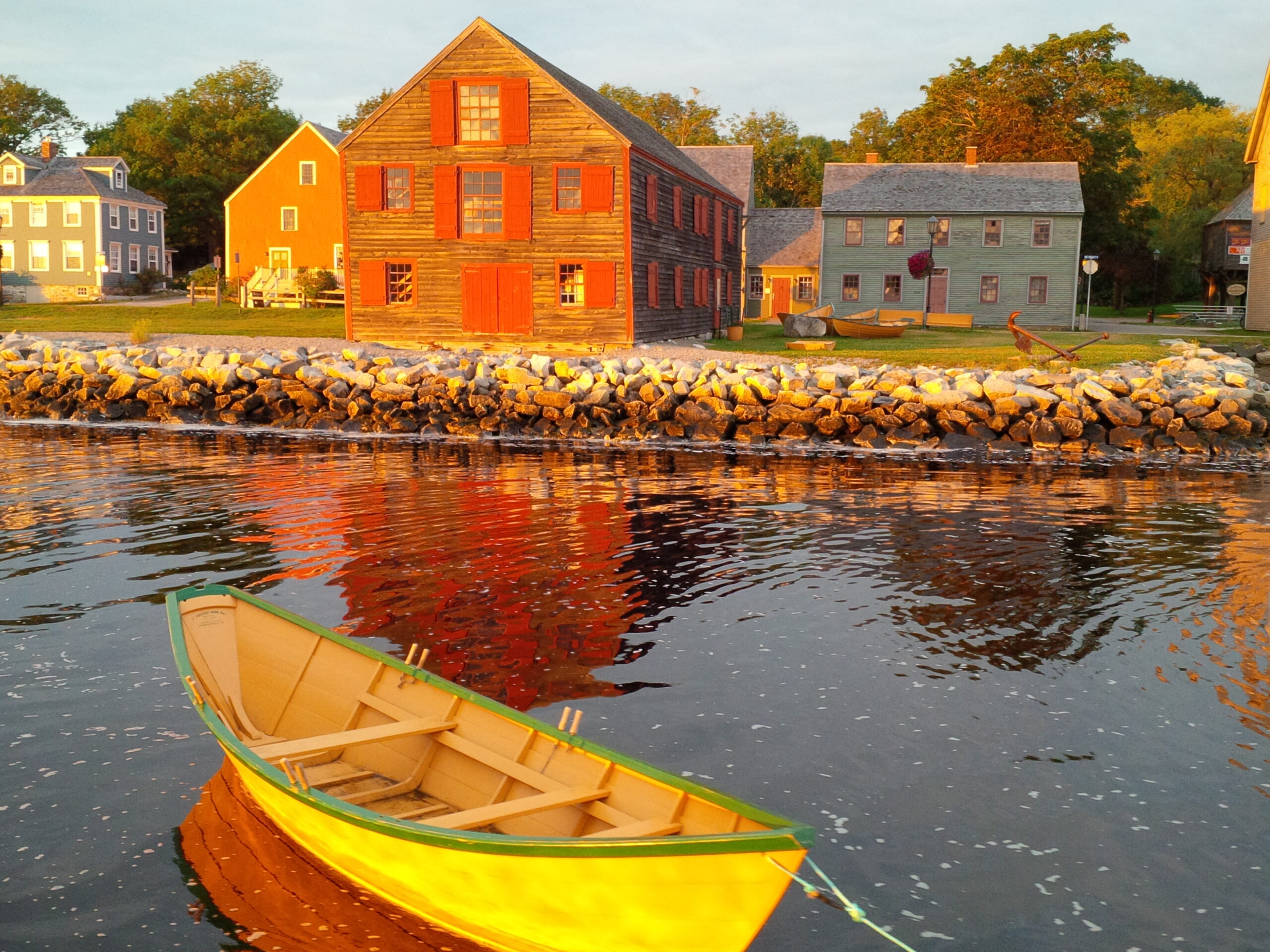 Shelburne Harbour with Dory at Sunset